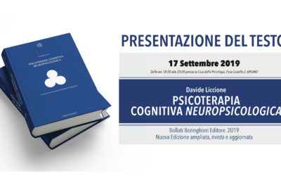 Presentazione Nuovo Manuale di Psicoterapia Cognitiva Neuropsicologica – 17 settembre 2019