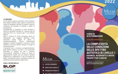 Corso di Alta Formazione: La complessità delle condizioni dello spettro autistico di livello 1. Diagnosi, intervento e nuove prospettive cliniche. 25-27 Novembre 2022